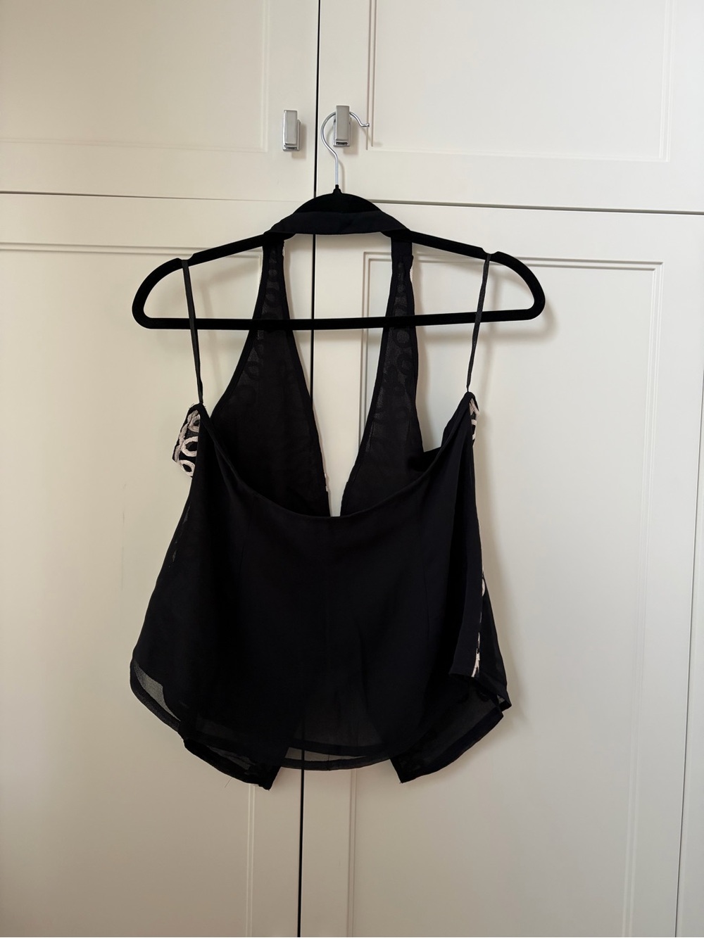 Urban Outfitters Black Halter Vest with White Embroidery - Picture 2 of 4
